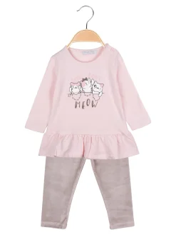 Hope Star Completo lungo da neonata con maglietta e leggings in ciniglia - rosa