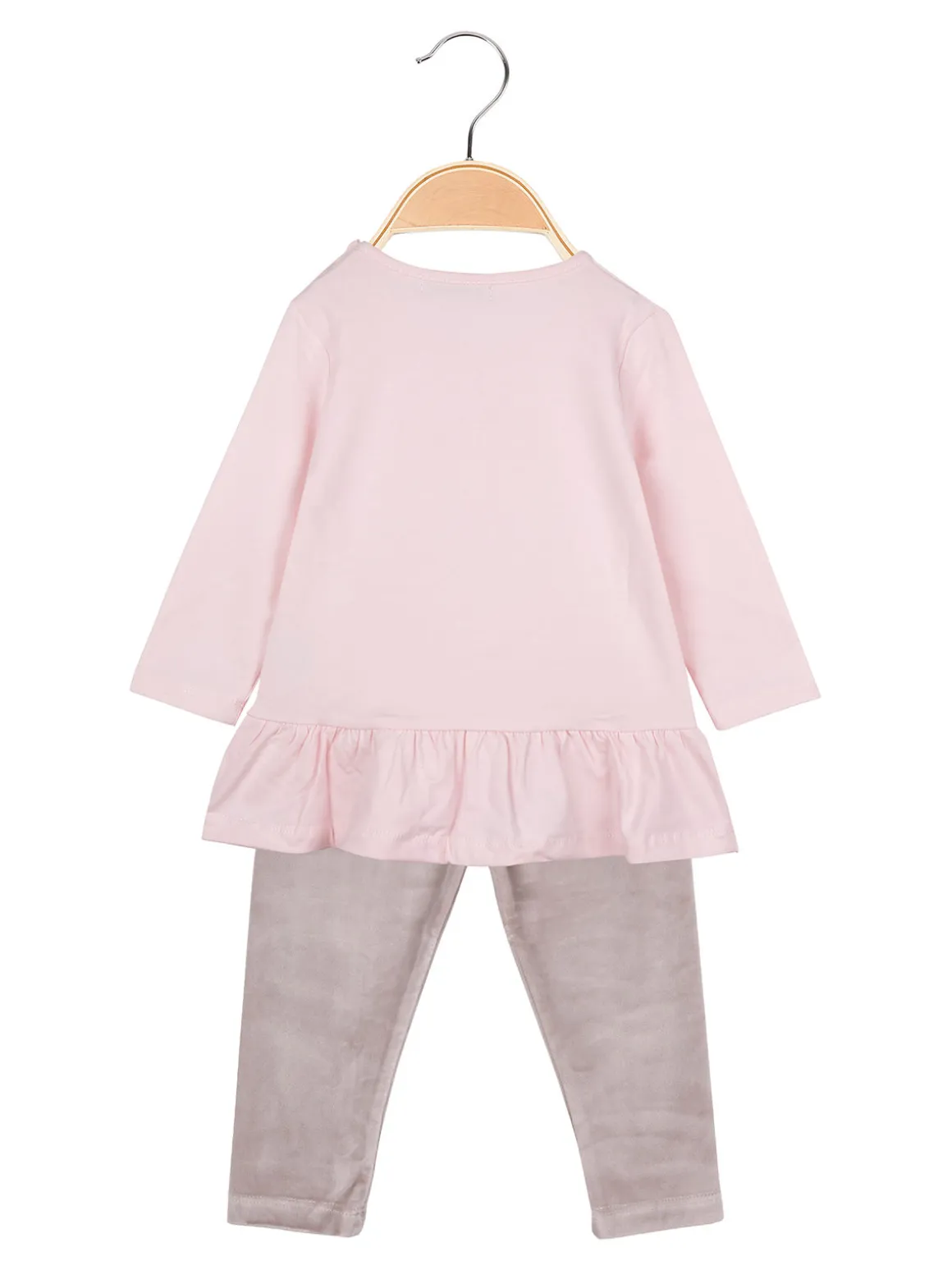 Hope Star Completo lungo da neonata con maglietta e leggings in ciniglia - rosa