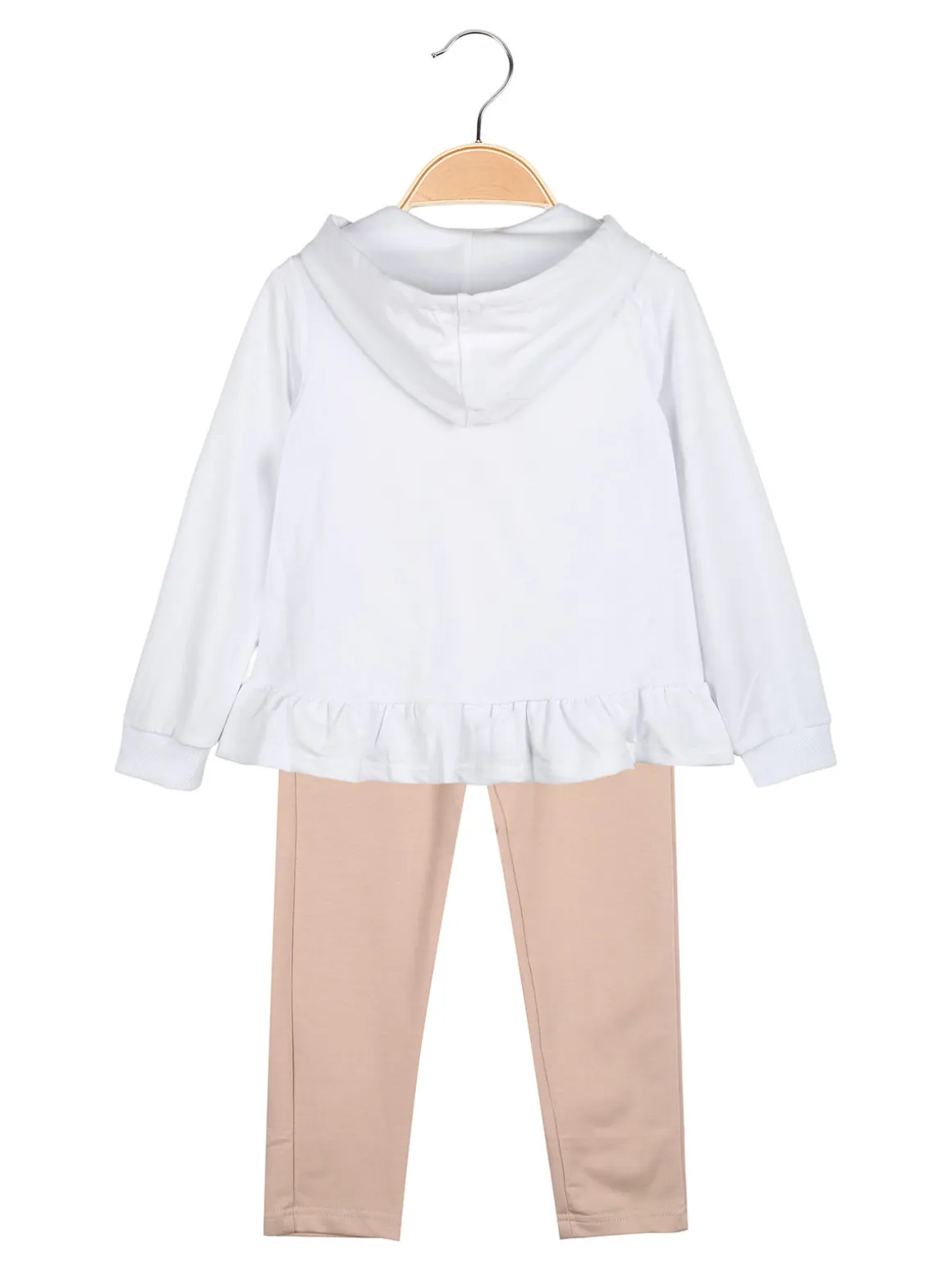 Hope Star Completo 3 pezzi da bambina con cappuccio e zip - bianco