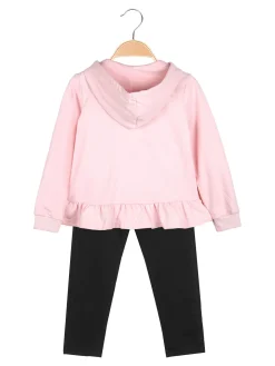 Hope Star Completo 3 pezzi da bambina con cappuccio e zip - rosa