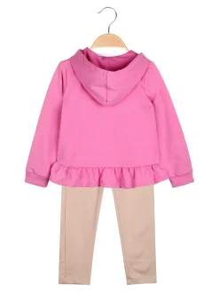 Hope Star Completo 3 pezzi da bambina con cappuccio e zip - fucsia