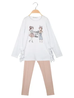 Hope Star Completo 2 pezzi da bambina con leggings a costine