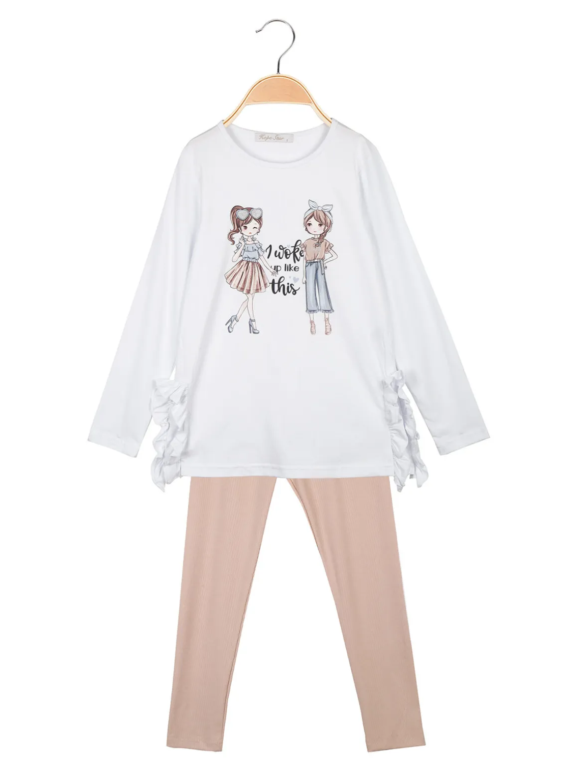 Hope Star Completo 2 pezzi da bambina con leggings a costine