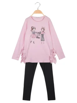 Hope Star Completo 2 pezzi da bambina con leggings a costine