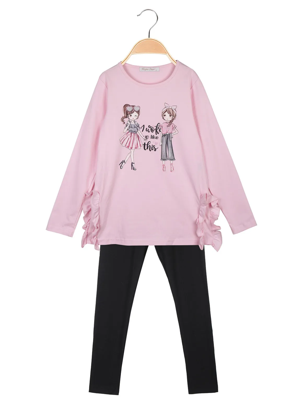 Hope Star Completo 2 pezzi da bambina con leggings a costine