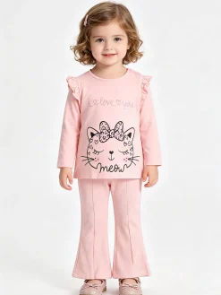 Hope Star Completo 2 pezzi da neonata con maglietta e leggings a costine - rosa