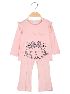 Hope Star Completo 2 pezzi da neonata con maglietta e leggings a costine - rosa