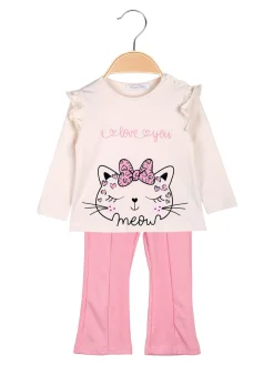 Hope Star Completo 2 pezzi da neonata con maglietta e leggings a costine - beige