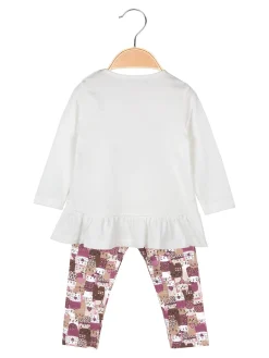 Hope Star Completo 2 pezzi da neonata con stampa gatti - bianco