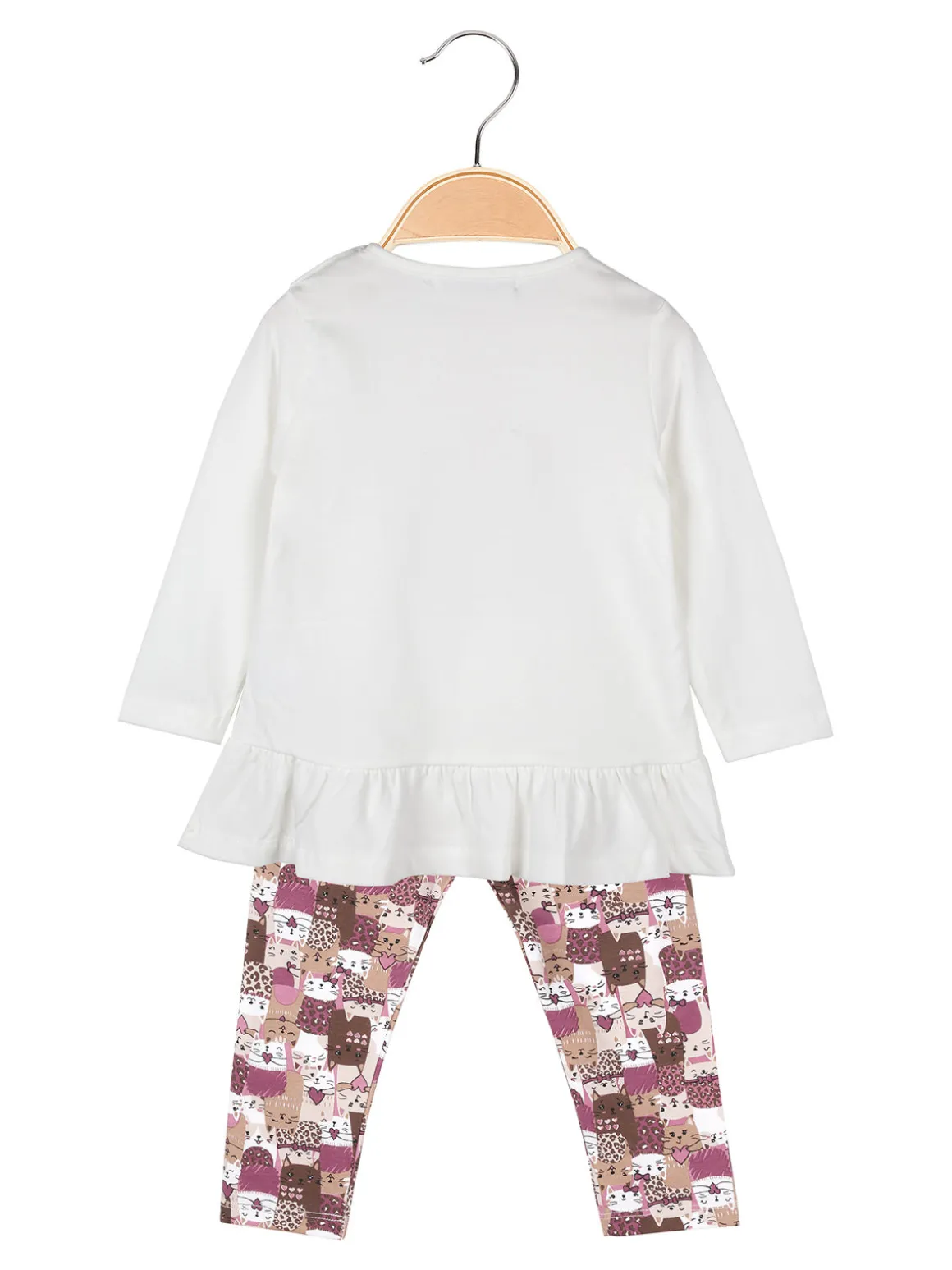 Hope Star Completo 2 pezzi da neonata con stampa gatti - bianco