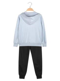 Hope Star Completo tuta da bambina 3 pezzi con paillettes cappuccio e zip - azzurro