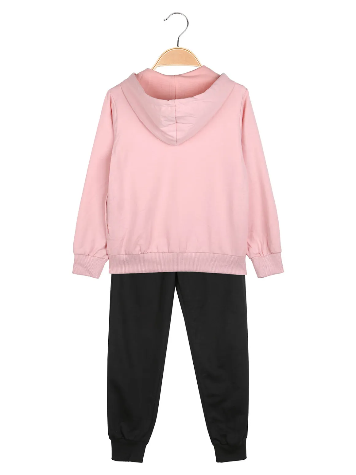 Hope Star Completo tuta da bambina 3 pezzi con paillettes cappuccio e zip - rosa