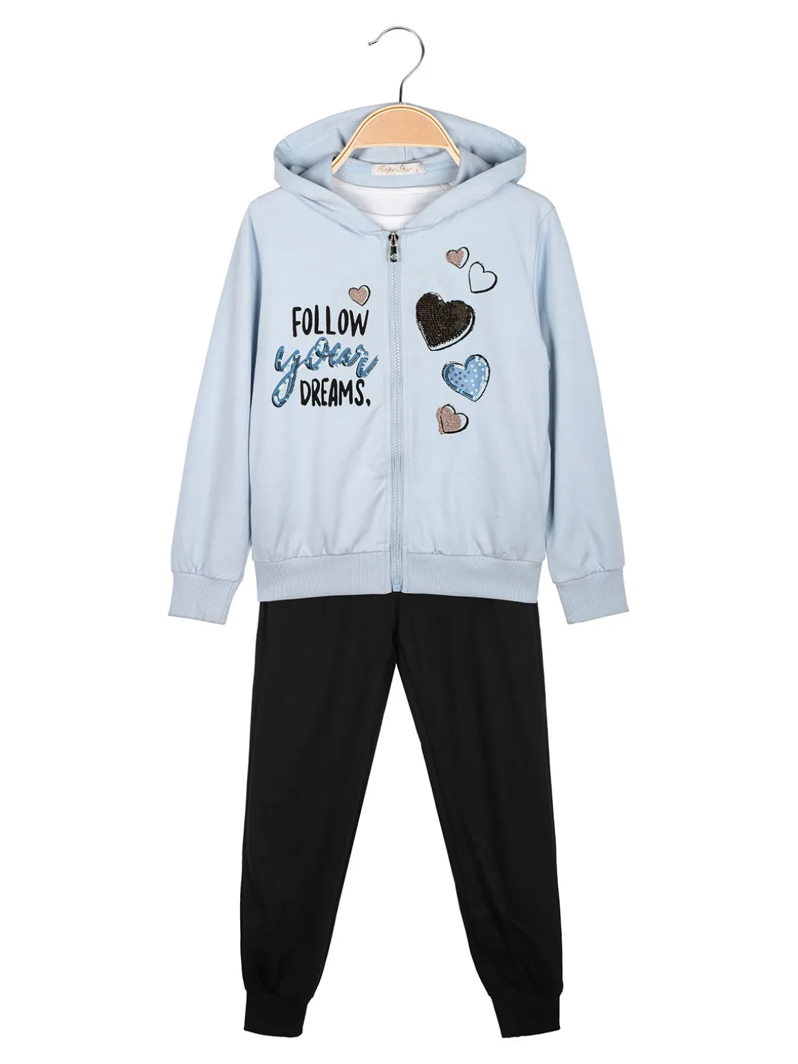 Hope Star Completo tuta 3 pezzi da bambina con cappuccio e zip