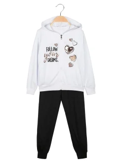 Hope Star Completo tuta 3 pezzi da bambina con cappuccio e zip
