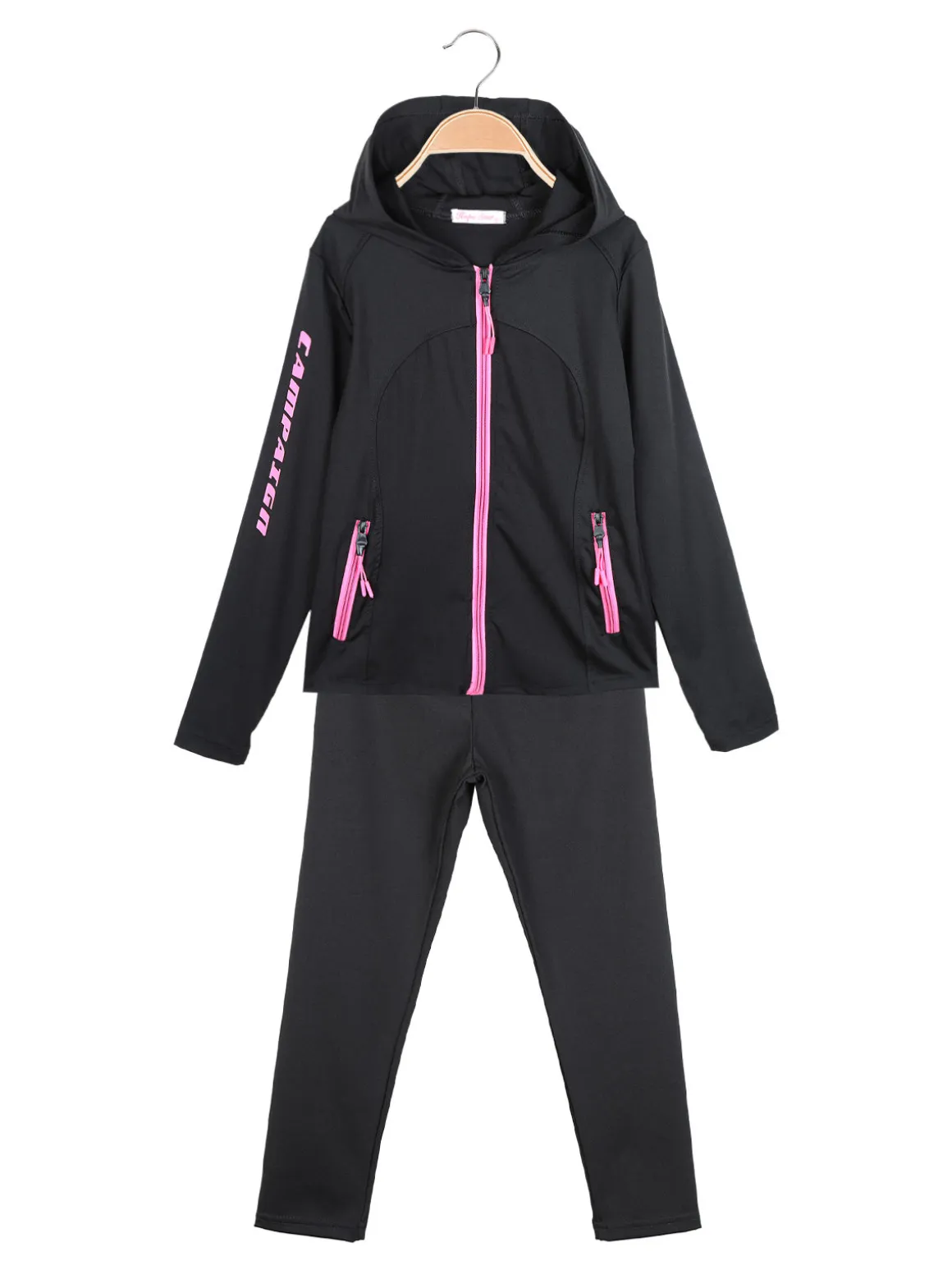 Hope Star Completo tuta sportiva 2 pezzi da bambina con cappuccio e zip