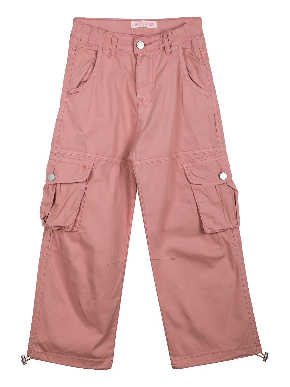Hope Star Pantaloni cargo da bambina in cotone con coulisse sul fondo
