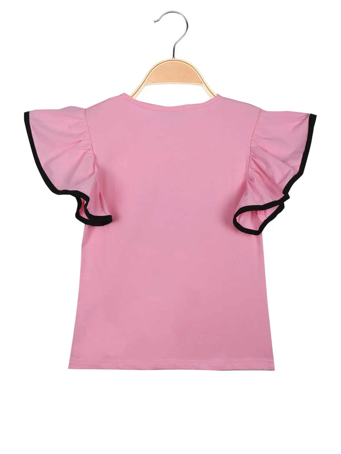 Hope Star T-shirt da bambina con maniche a volant e stampa cuore
