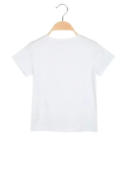 Hope Star T-shirt da bambina in cotone con stampa disegno e strass - bianco