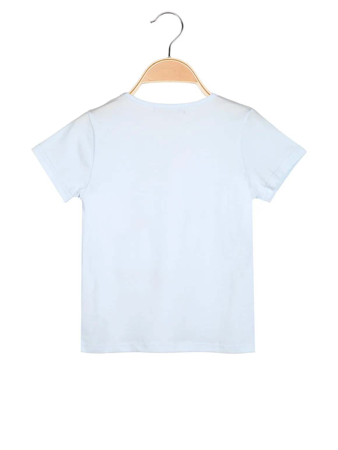 Hope Star T-shirt da bambina in cotone con stampa disegno e strass - azzurro