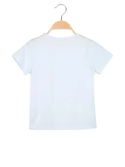 Hope Star T-shirt da bambina in cotone con stampa disegno e strass - azzurro