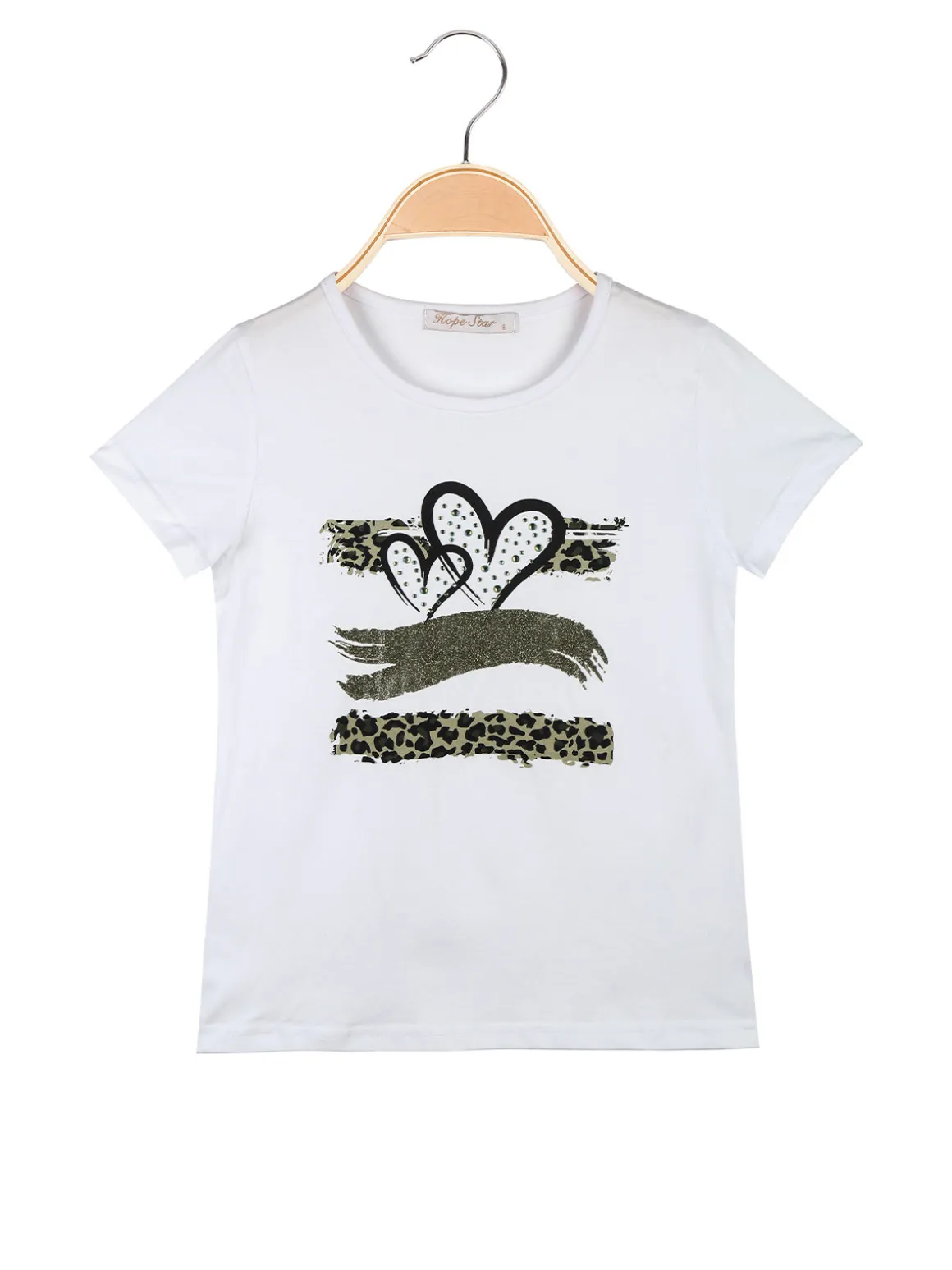 Hope Star T-shirt da bambina in cotone con stampa cuori