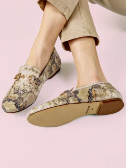 Hosis Mocassini donna in pelle animalier
