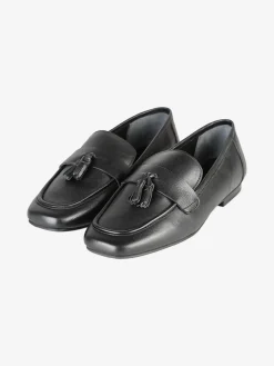 Hosis Mocassini donna in vera pelle con nappine