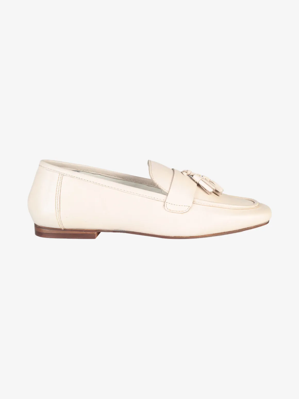 Hosis Mocassini donna in vera pelle con nappine