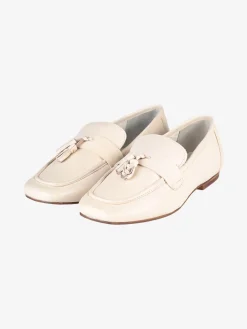 Hosis Mocassini donna in vera pelle con nappine