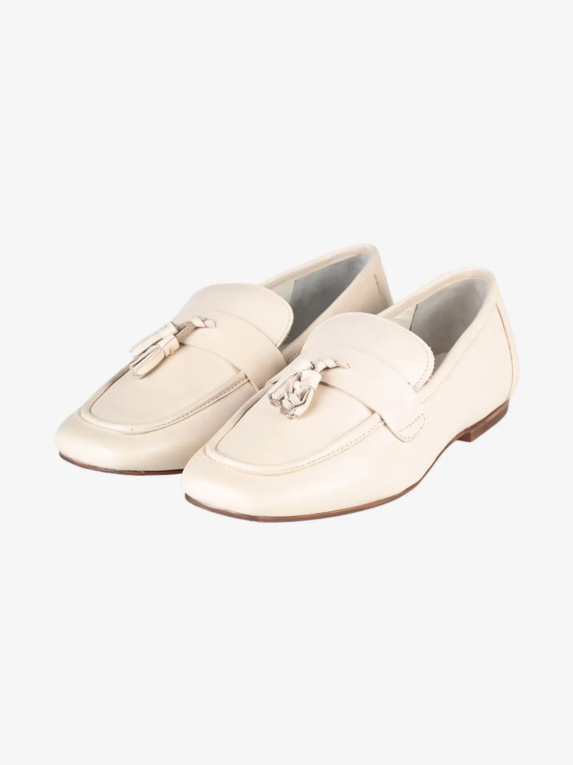 Hosis Mocassini donna in vera pelle con nappine