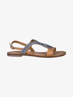 Hosis Sandali bassi in pelle con strass