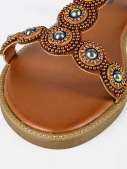 Hosis Sandali donna bassi con perline