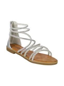 Hosis Sandali donna gioiello con tallone chiuso e zip