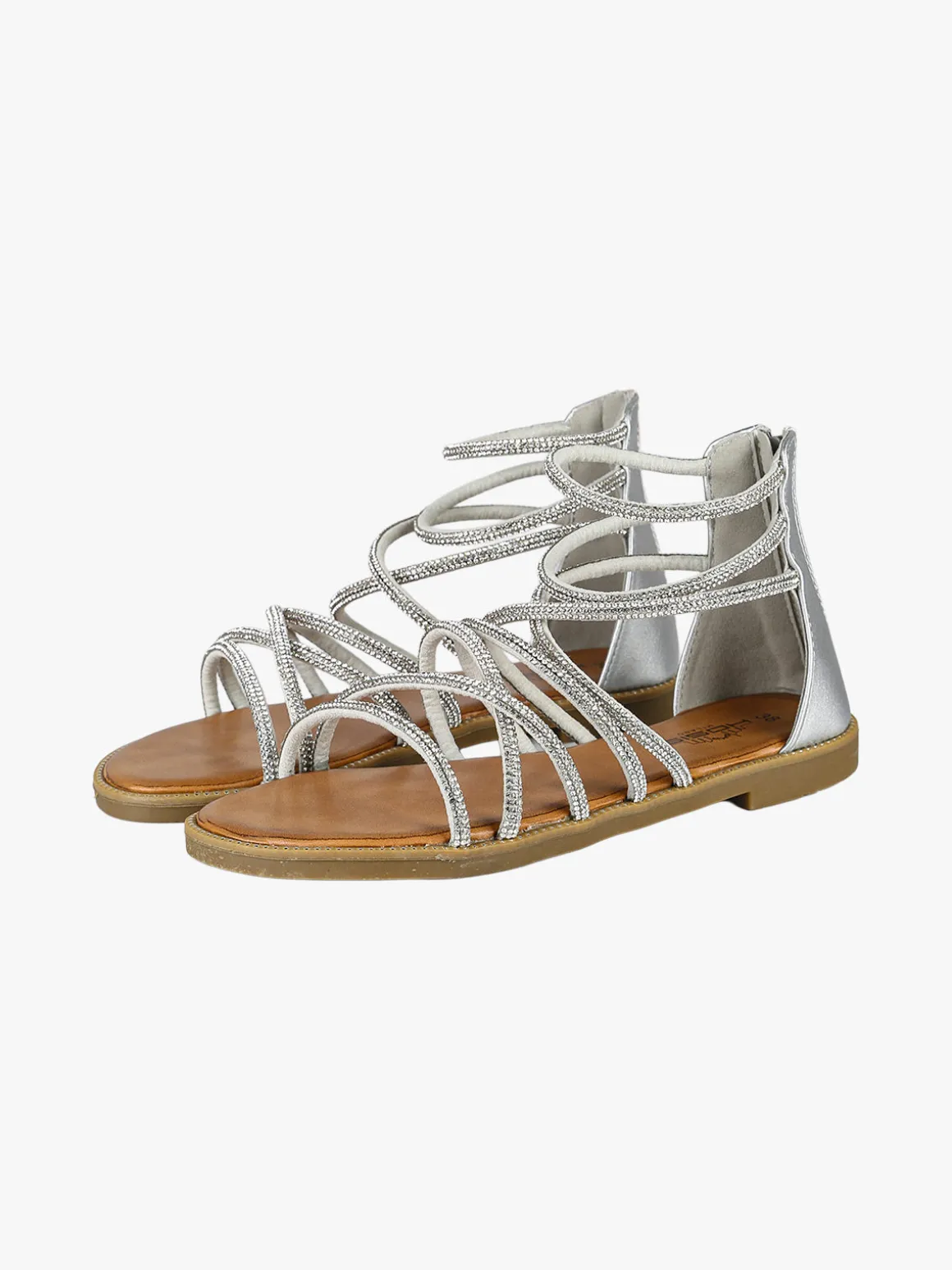 Hosis Sandali donna gioiello con tallone chiuso e zip