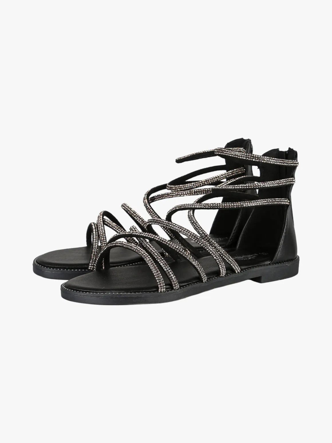 Hosis Sandali donna gioiello con tallone chiuso e zip