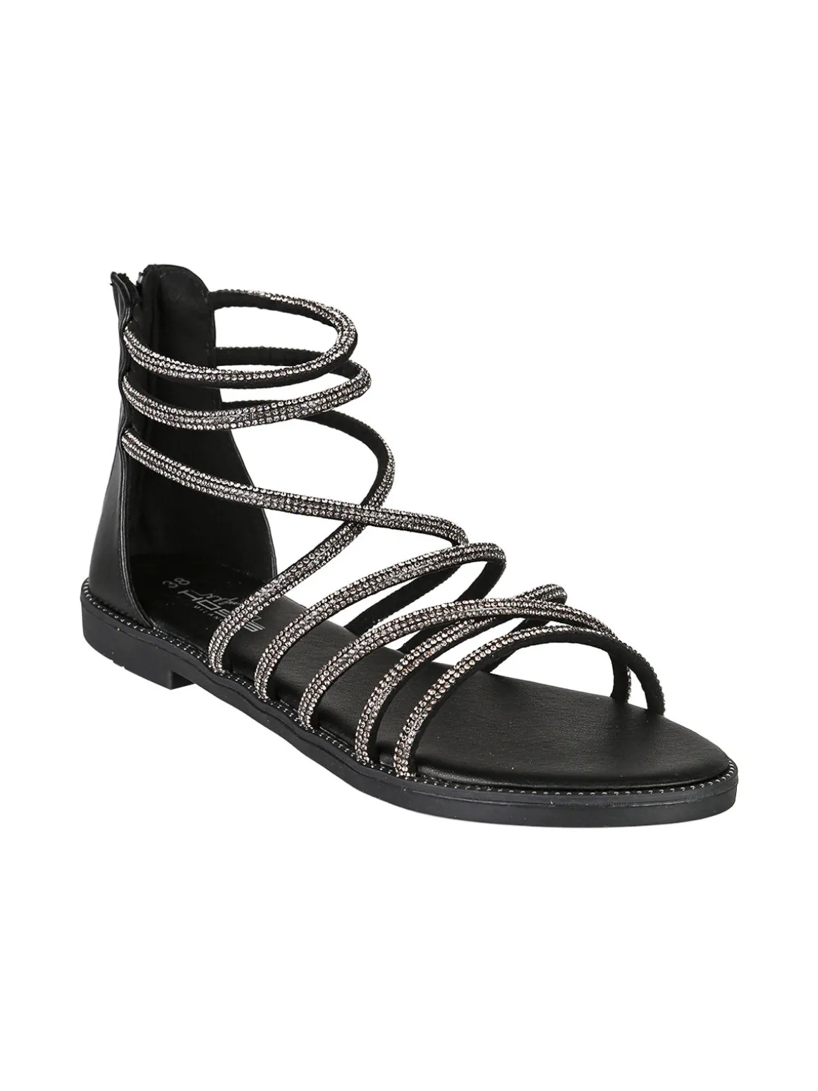 Hosis Sandali donna gioiello con tallone chiuso e zip