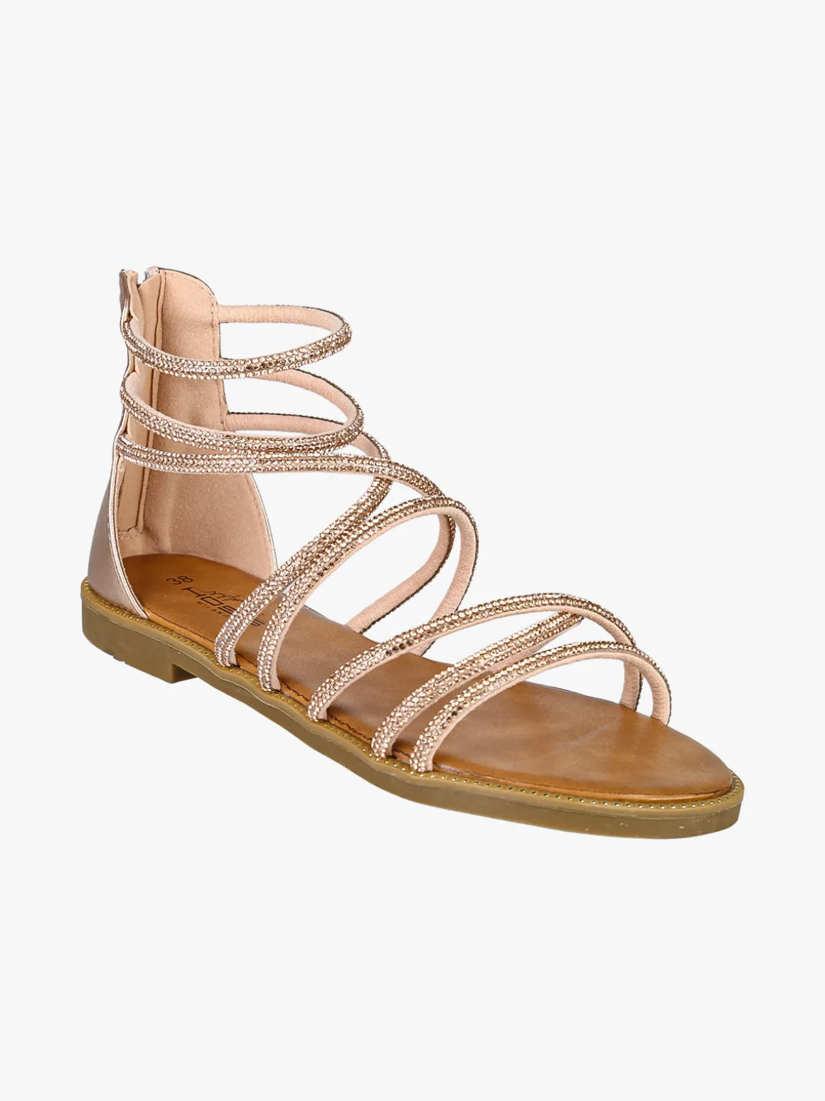 Hosis Sandali donna gioiello con tallone chiuso e zip