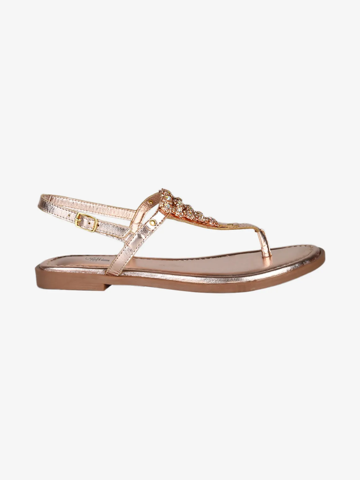 Hosis Sandali donna gioiello a infradito in pelle