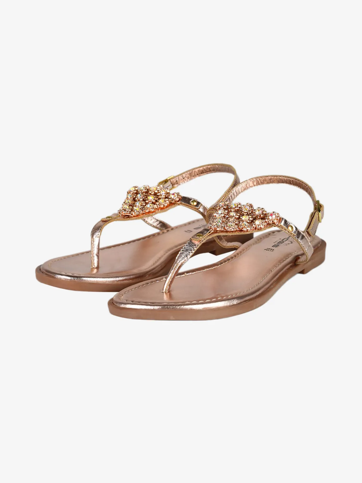 Hosis Sandali donna gioiello a infradito in pelle
