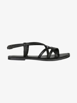 Hosis Sandali donna in pelle con fascette intrecciate