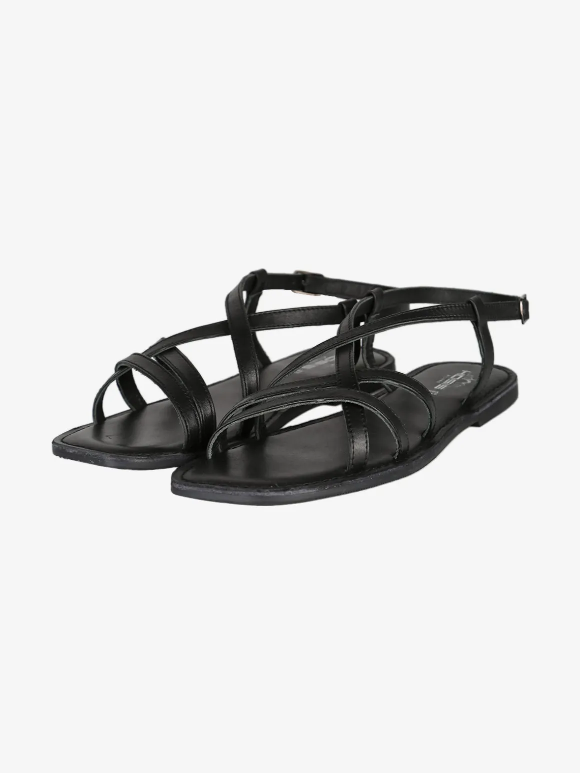 Hosis Sandali donna in pelle con fascette intrecciate