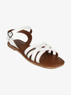 Hosis Sandali donna in pelle con fascette intrecciate
