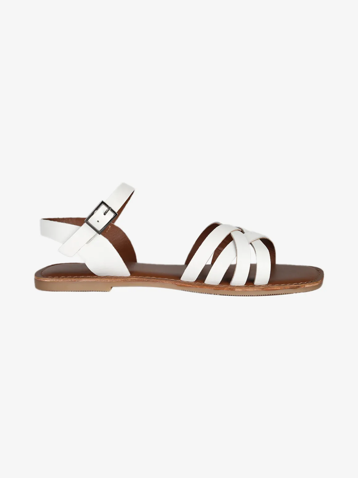 Hosis Sandali donna in pelle con fascette intrecciate