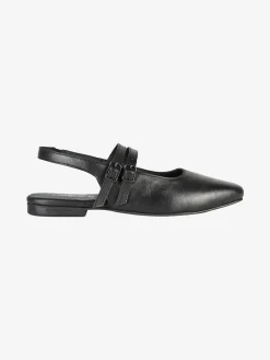 Hosis Slingback donna in pelle con fascette e cinturino alla caviglia