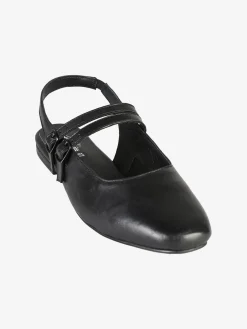 Hosis Slingback donna in pelle con fascette e cinturino alla caviglia