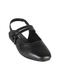 Hosis Slingback donna in pelle con fascette e cinturino alla caviglia