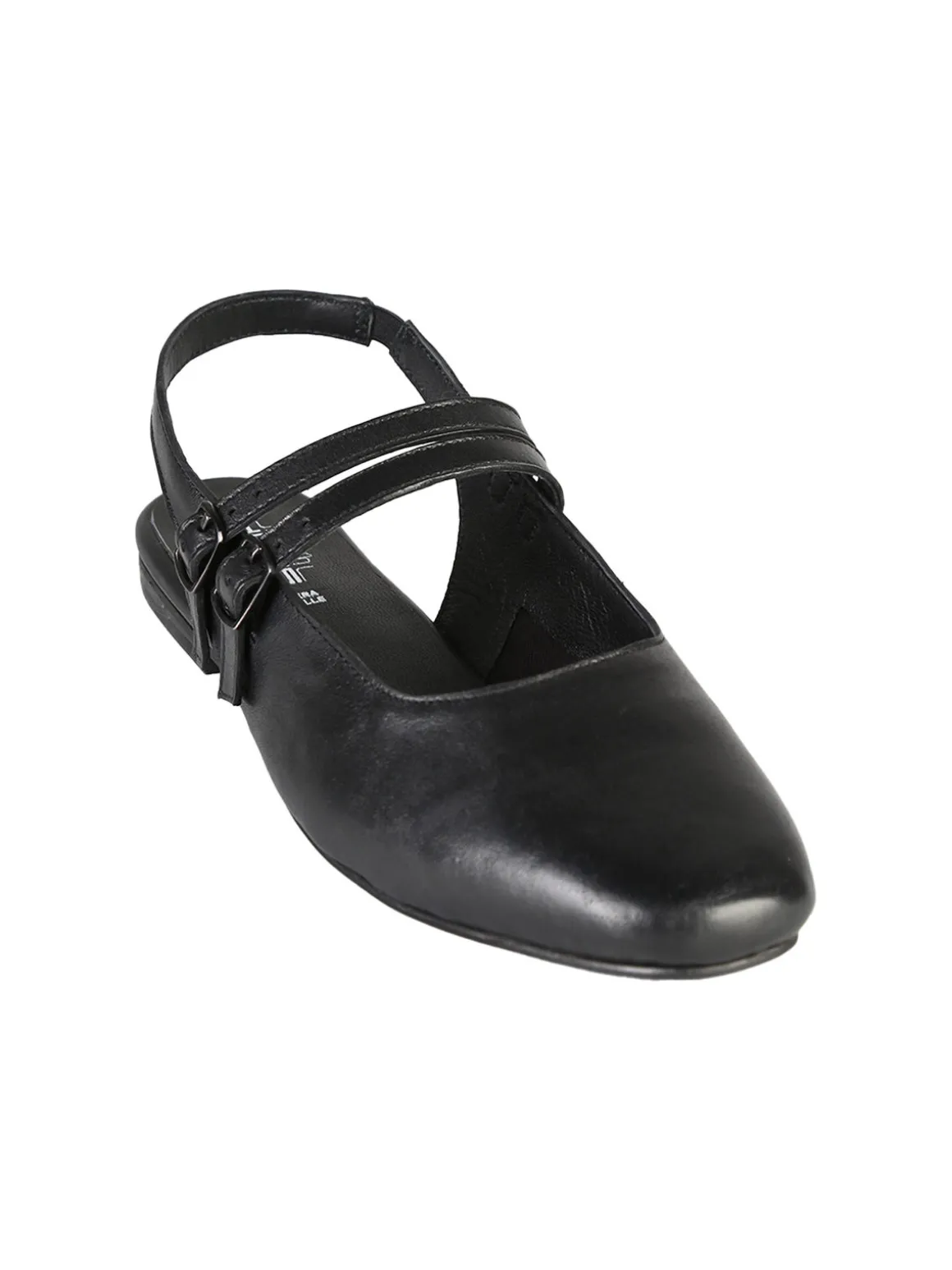 Hosis Slingback donna in pelle con fascette e cinturino alla caviglia