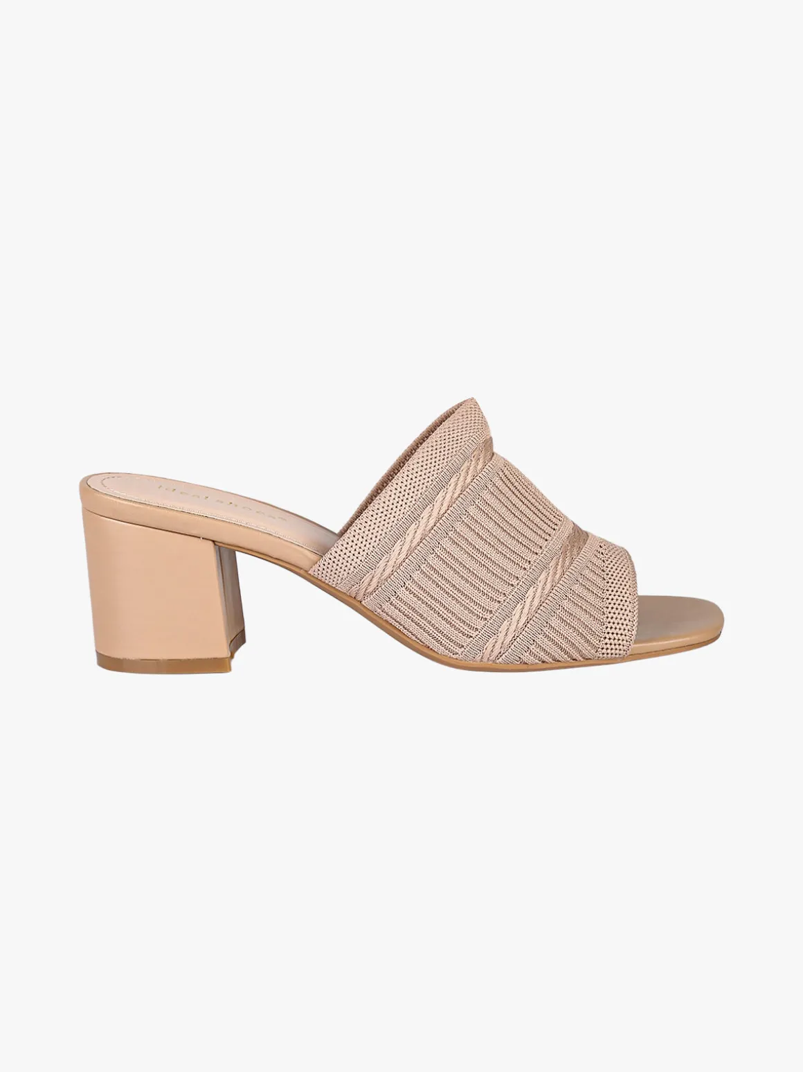 Ideal Shoes Ciabatte donna con tacco e fascia in tessuto