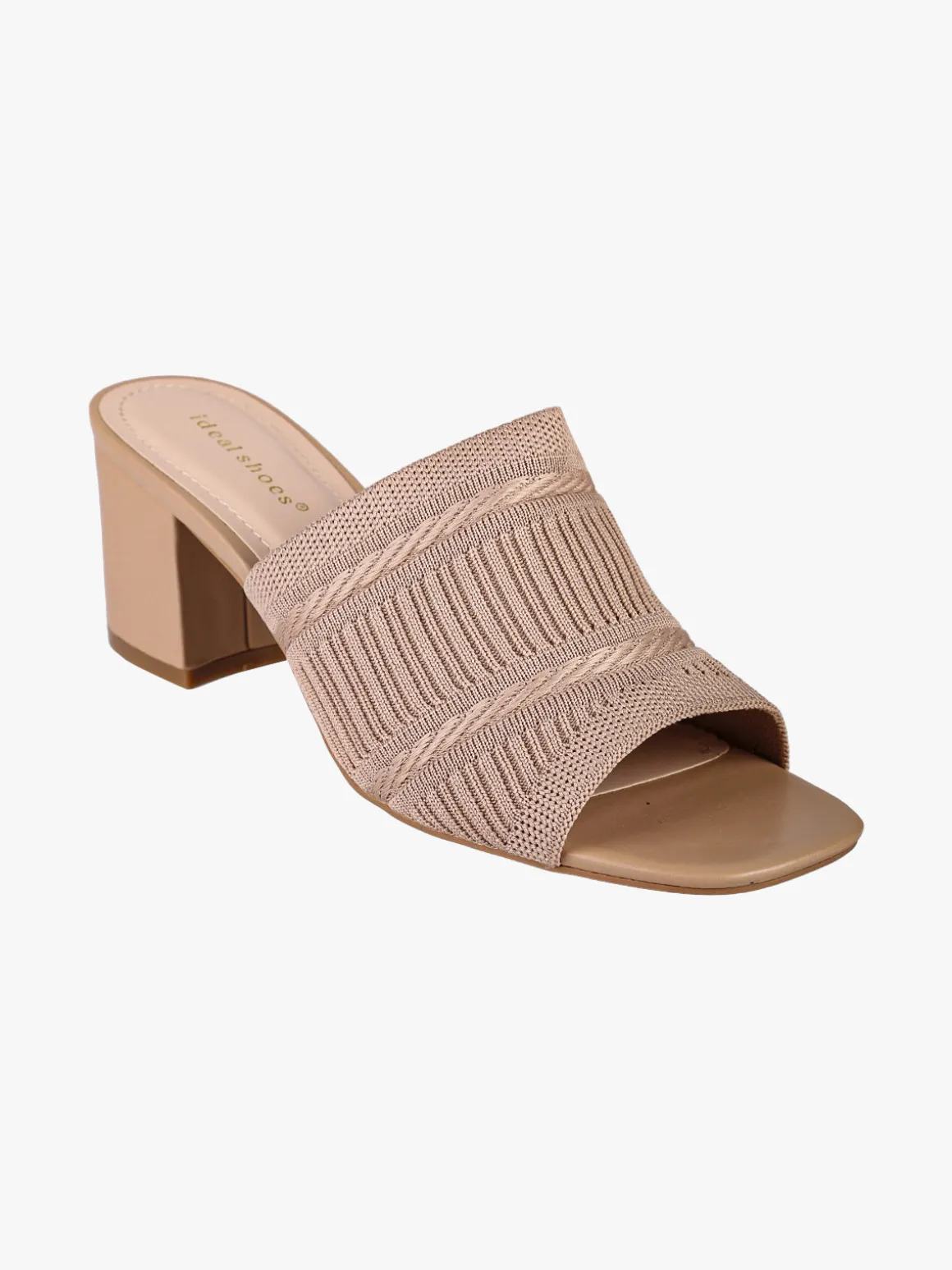 Ideal Shoes Ciabatte donna con tacco e fascia in tessuto