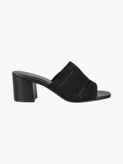 Ideal Shoes Ciabatte donna con tacco e fascia in tessuto